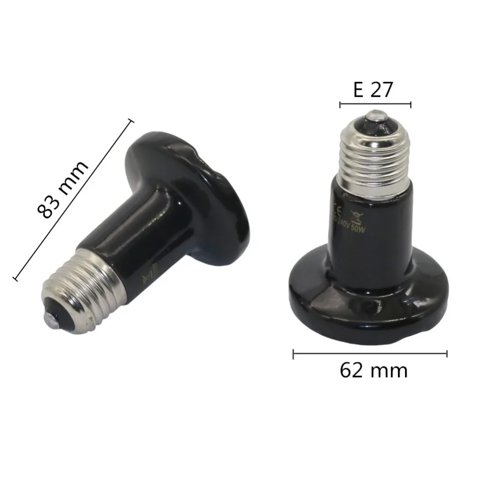 Lâmpada de Aquecimento Cerâmica para Répteis E27 25W a 100W - Imagem 2