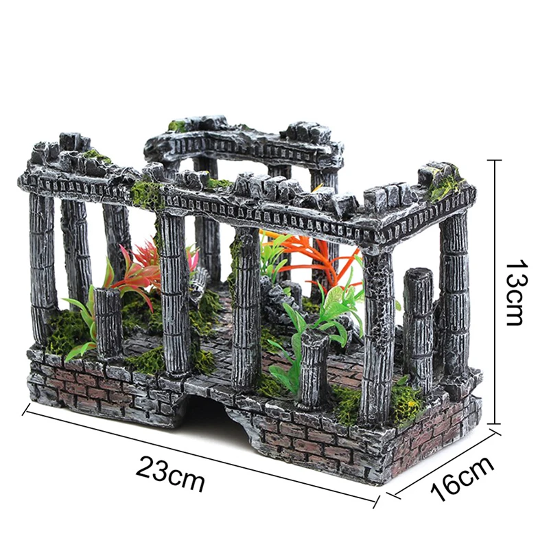 Ornamento de Aquário Ruínas de Castelo Romano para Aquário ou Terrário - Imagem 3