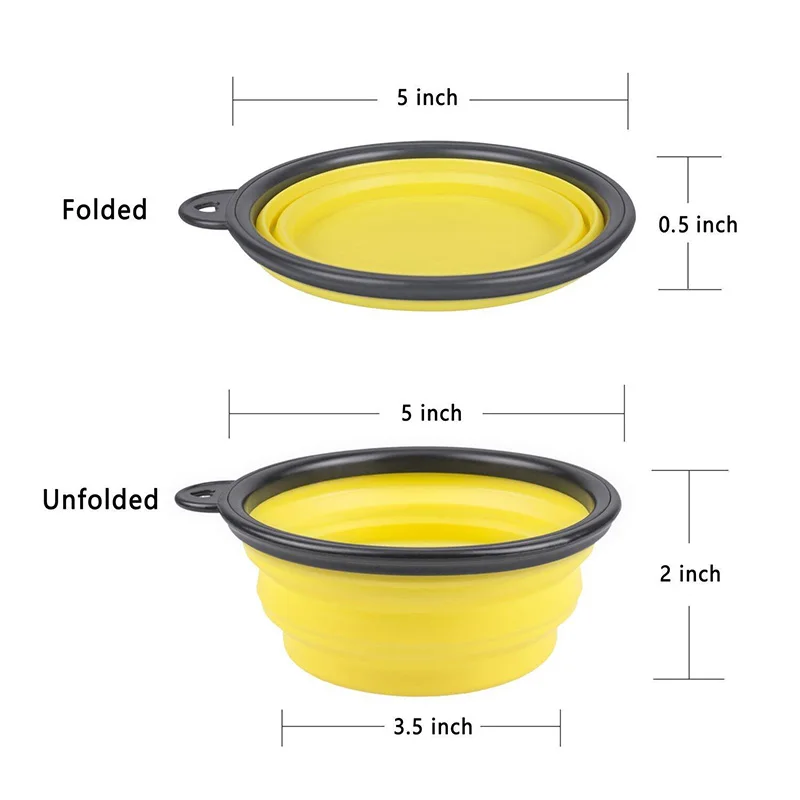 Comedouro Portátil para Cães e Gatos de Silicone Dobrável 13x5,5x9 cm - Image 2