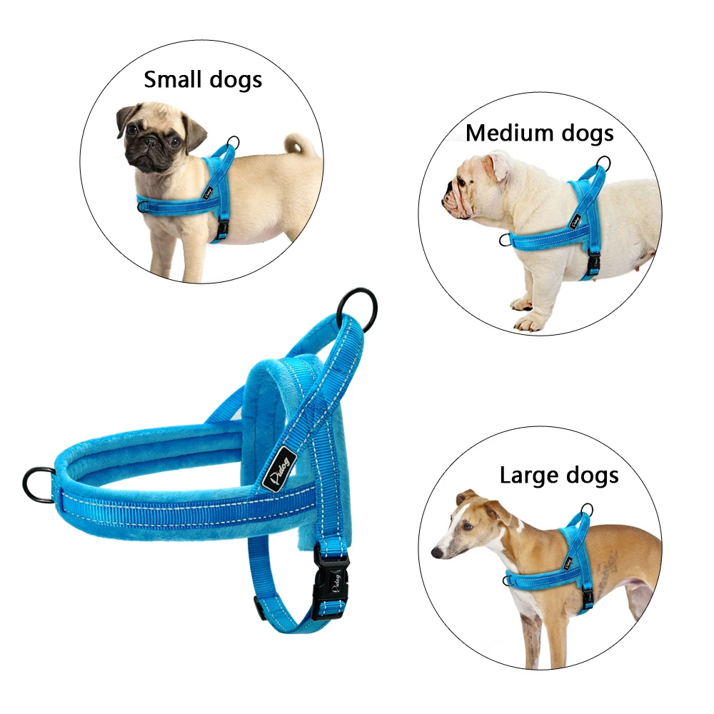 Arnês para Cães de Nylon Acolchoado Reflexivo para Passeio Noturno - Imagem 2