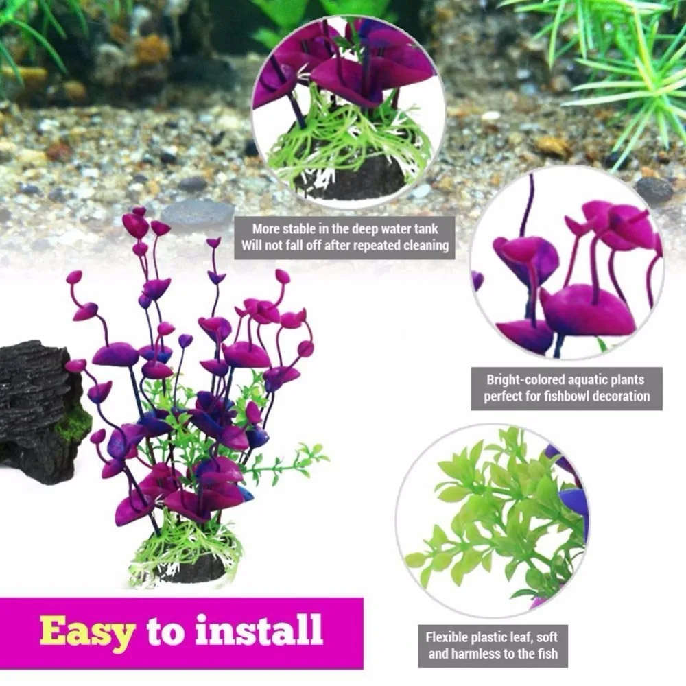 Planta Artificial para Aquário 19 cm Verde para Decoração - Imagem 6