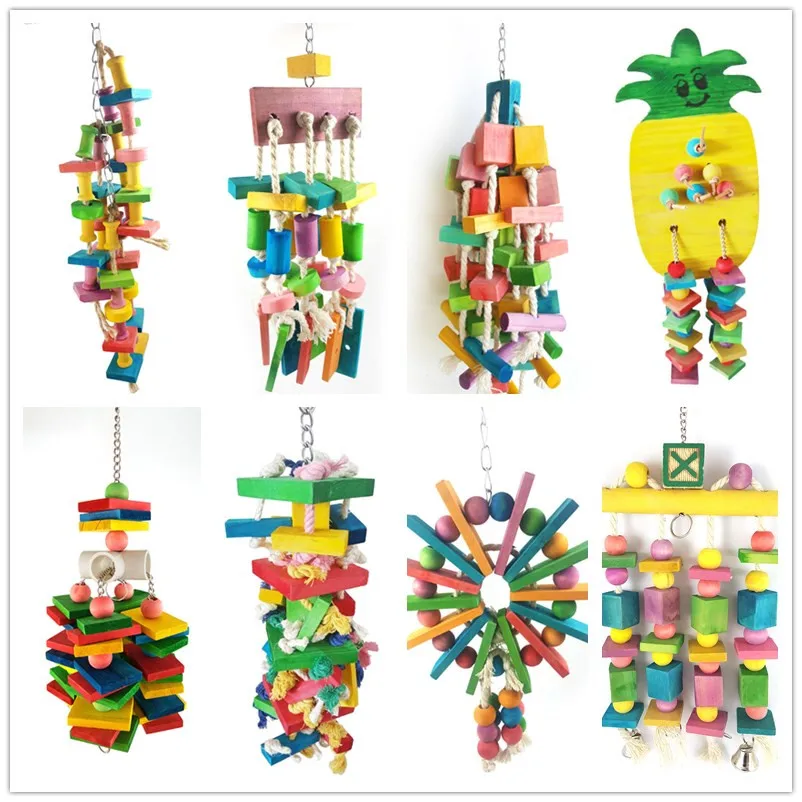 brinquedo de madeira para pássaros
