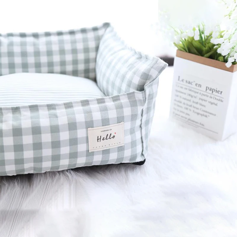 Cama Sofá para Cães e Gatos de Linho com Capa Removível - Image 4