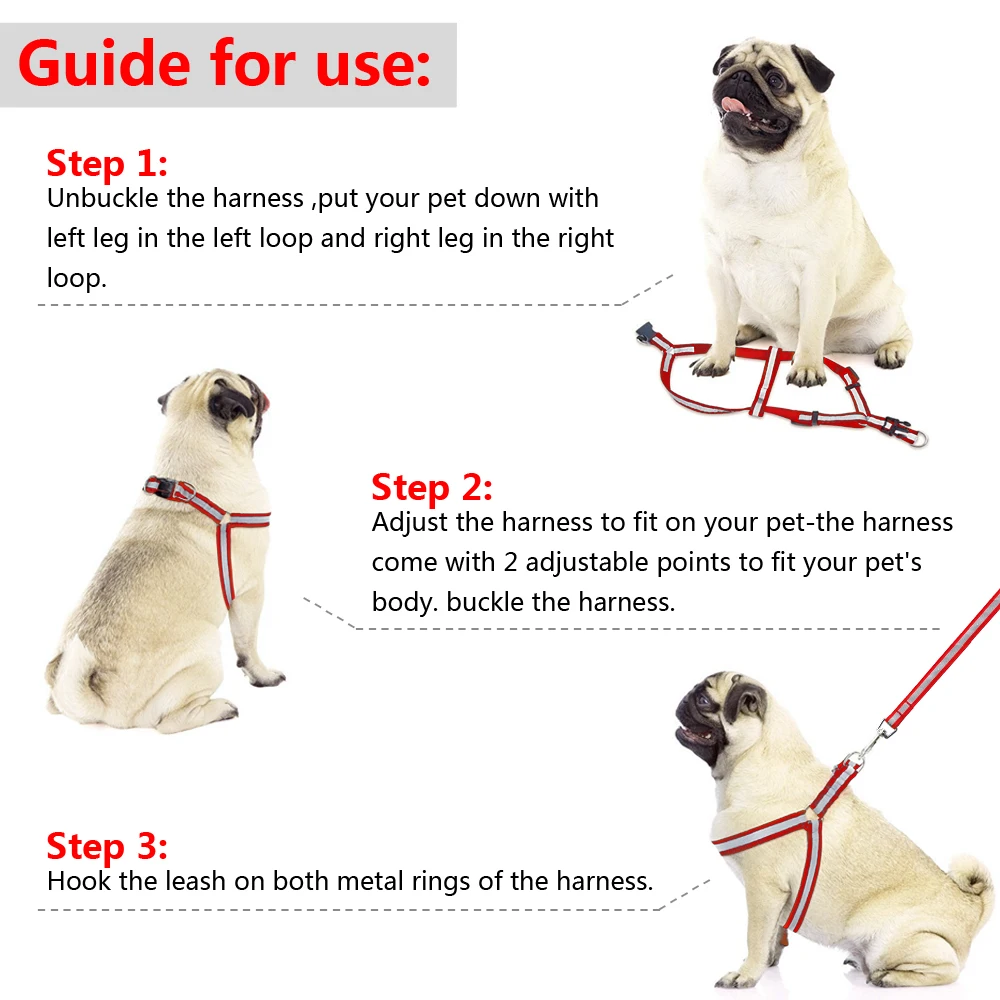 Conjunto Coleira e Guia para Cães Pequenos e Médios Refletivo Nylon - Imagem 4