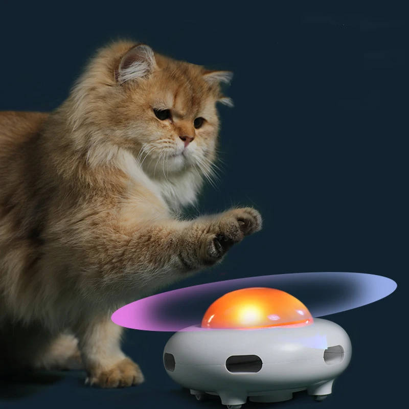 Brinquedo UFO Eletrônico para Gatos Recarregável USB com Pena Substituível - Imagem 2