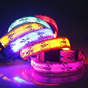 coleira led para cães de nylon
