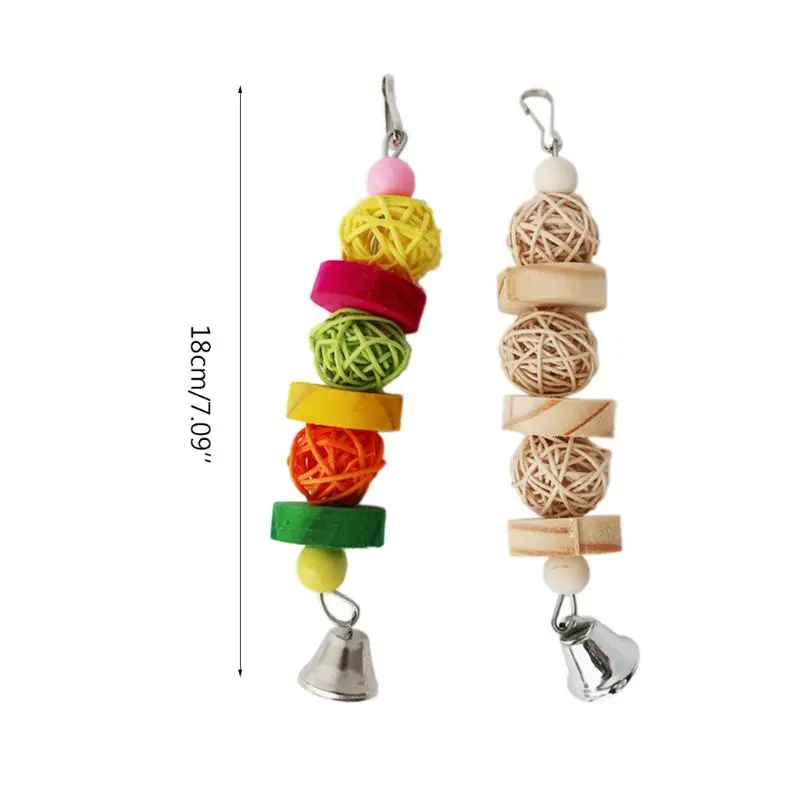 Brinquedo para Pássaros de Madeira e Rattan com Campainha 18 cm - Imagem 4