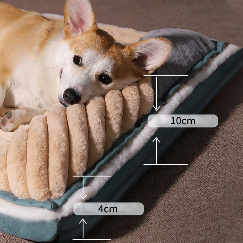 Cama Acolchoada para Cães e Gatos de Poliéster Removível - Image 2