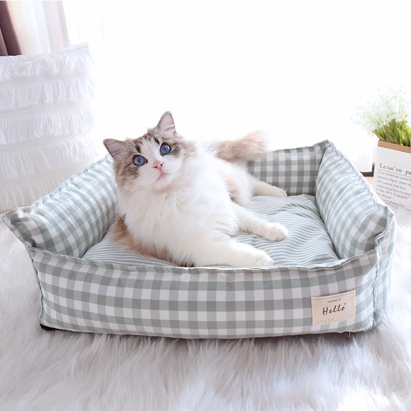 Cama Sofá para Cães e Gatos de Linho com Capa Removível - Image 2