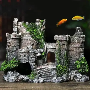 decoração de aquário castelo vintage