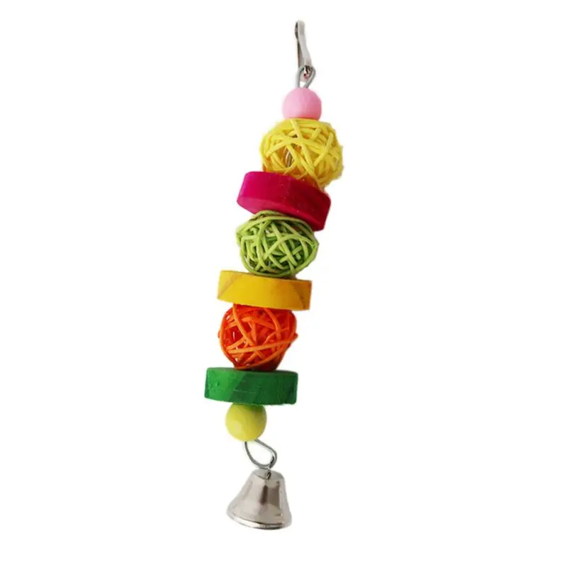 Brinquedo para Pássaros de Madeira e Rattan com Campainha 18 cm - Imagem 2