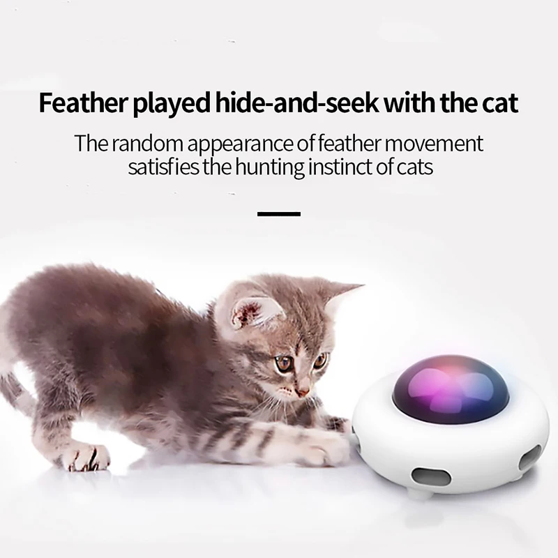 Brinquedo UFO Eletrônico para Gatos Recarregável USB com Pena Substituível - Imagem 6