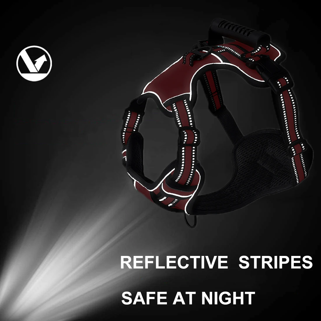 Coleira Peitoral para Cães com Faixa Refletiva e Ajuste 4 Pontos - Imagem 3