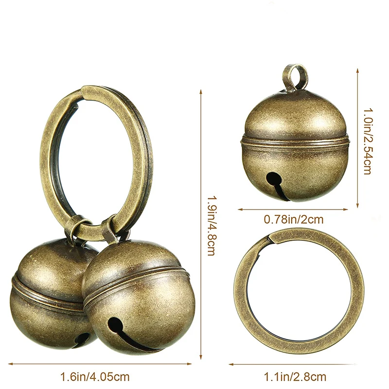 Pingente Sino para Coleira de Pets de Latão 2 cm Removível com Chaveiro - Imagem 2