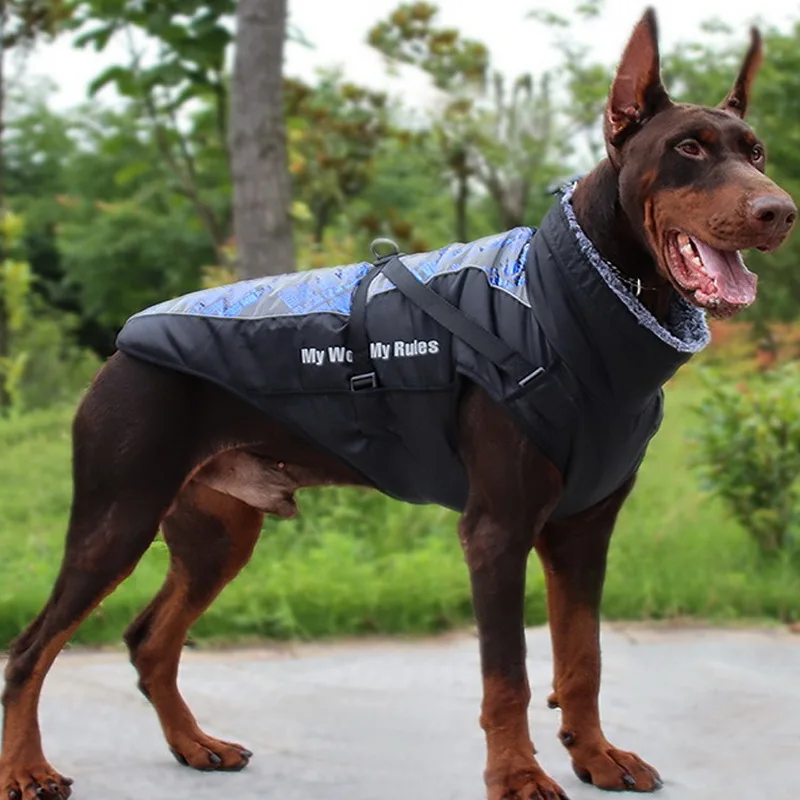 Colete para Cães Grandes Impermeável com Gola de Pele - Imagem 6