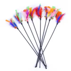 brinquedo varinha com pena para gatos