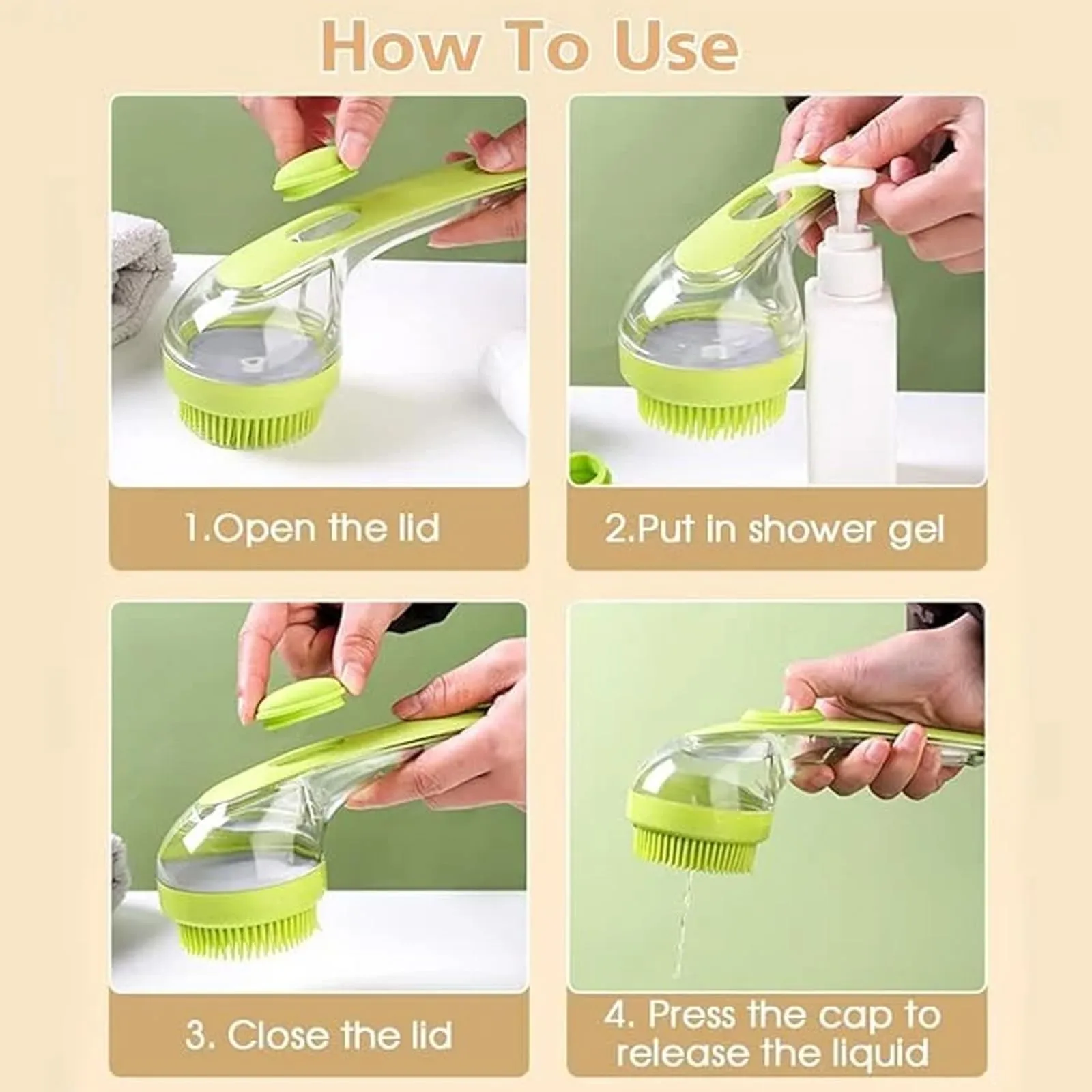 Escova de Banho para Cães e Gatos com Dispenser de Shampoo - Imagem 5