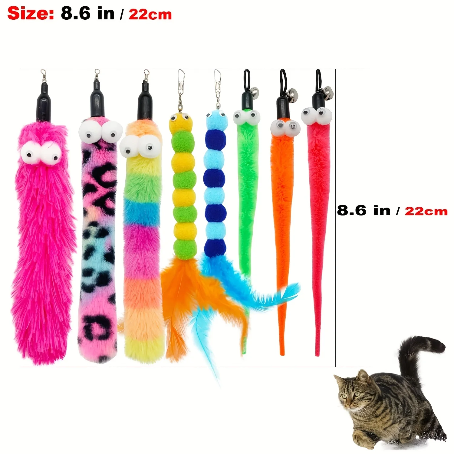 Brinquedo Varinha para Gatos com 8 Refis de Pena e Sino - Imagem 3