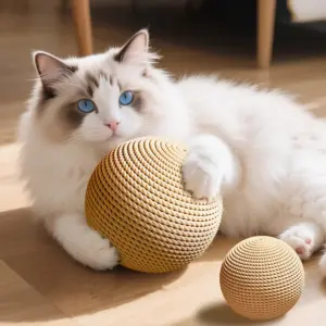 bola de sisal para gatos com chocalho