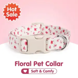 coleira floral para cães e gatos