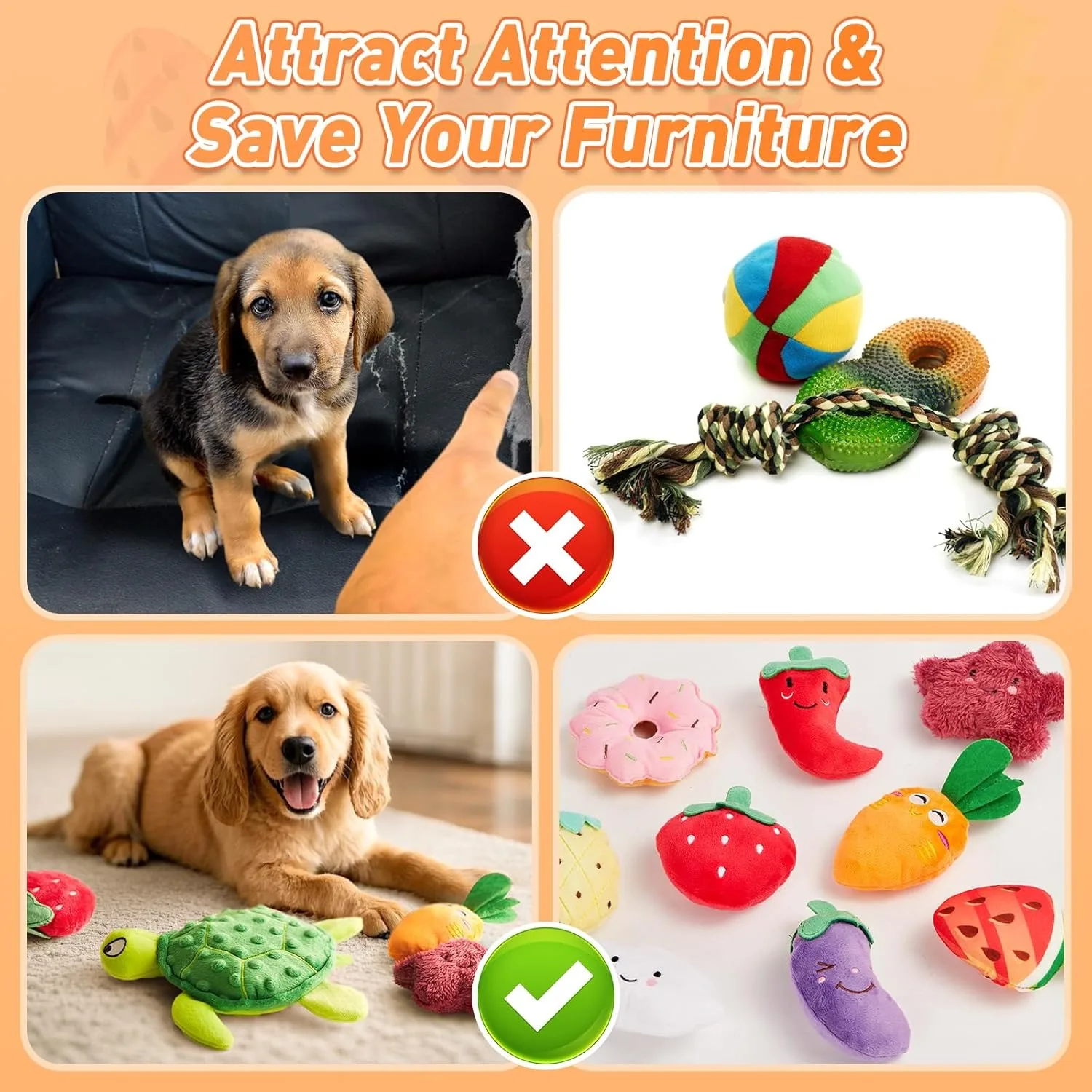 Kit 20 Brinquedos de Pelúcia para Cães Pequenos e Médios com Som - Imagem 5