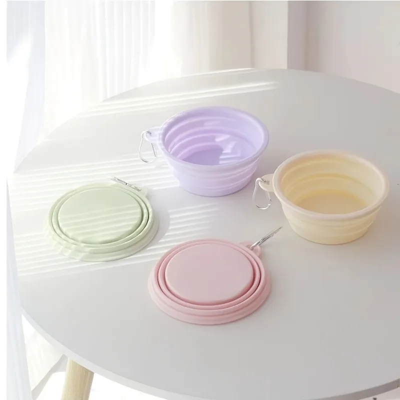 Tigela Dobrável para Cães e Gatos 350ml de Silicone com Mosquetão - Imagem 5