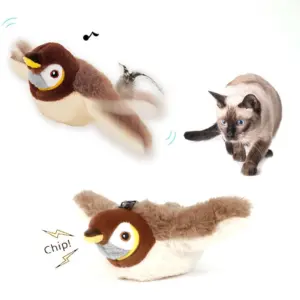 brinquedo de pássaro para gato ativado por toque