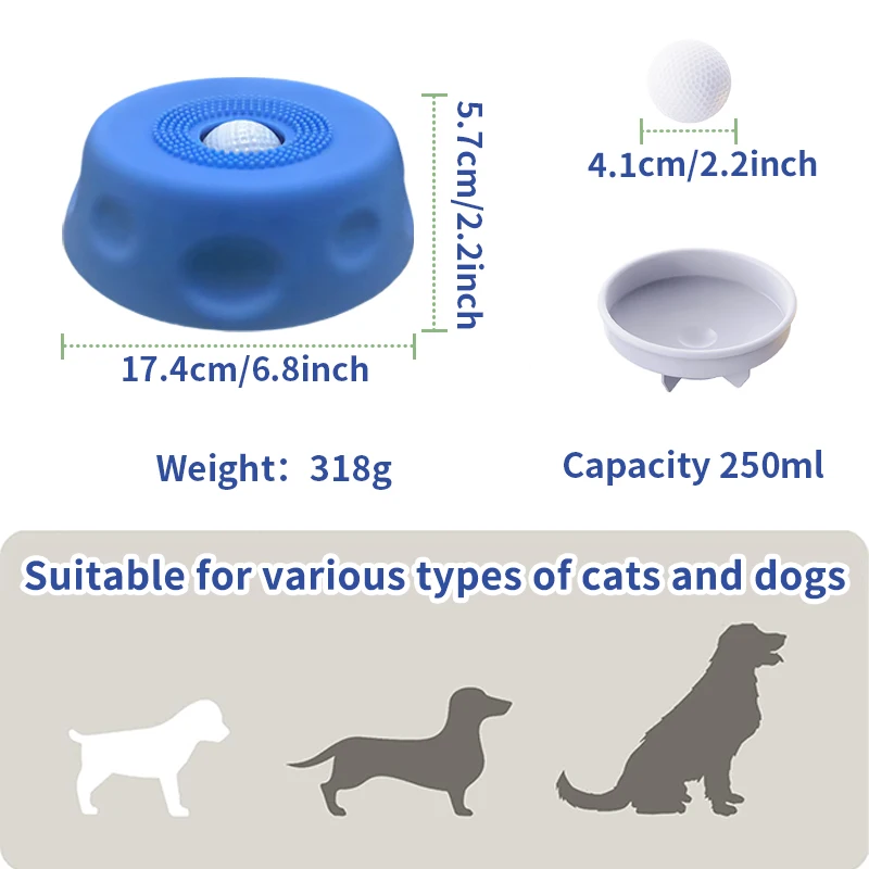 Tigela Lenta para Cães com Líquidos Antiderrapante e Bola Integrada - Imagem 2