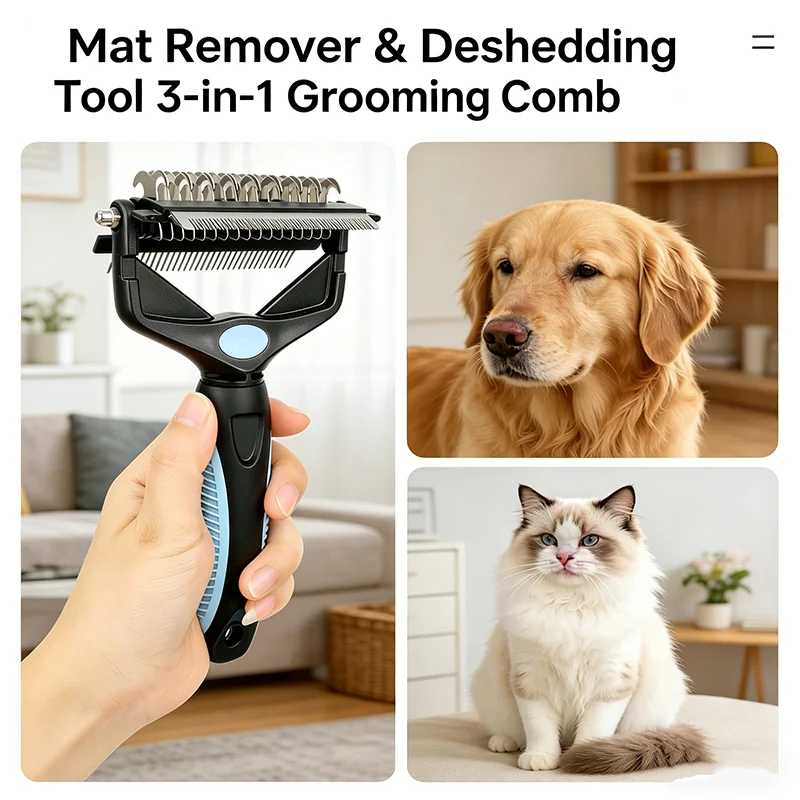 Escova para Cães e Gatos Removedora de Pelos Soltos e Nós - Imagem 2