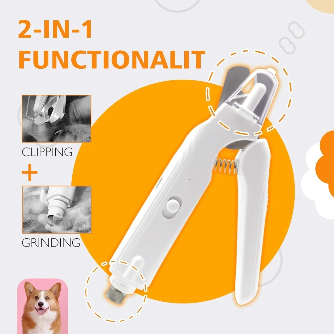 Cortador e Moedor de Unhas para Cães e Gatos com 2 LEDs e Motor Silencioso - Imagem 6
