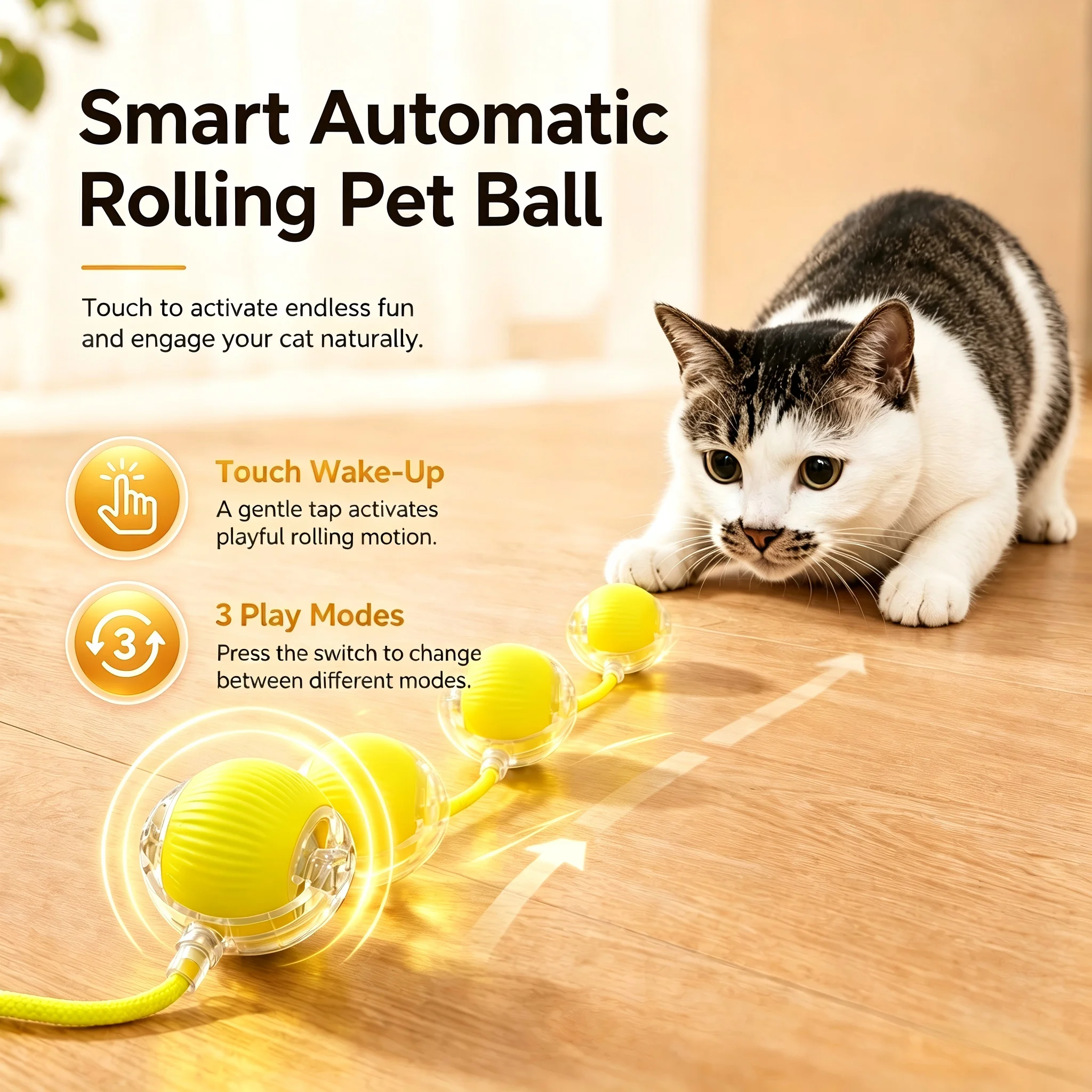 Brinquedo de Bola para Gatos com Evitação Inteligente de Obstáculos - Imagem 5