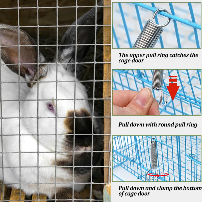 Ganchos de Mola para Gaiola de Coelhos e Aves com Trava de Segurança - Imagem 5