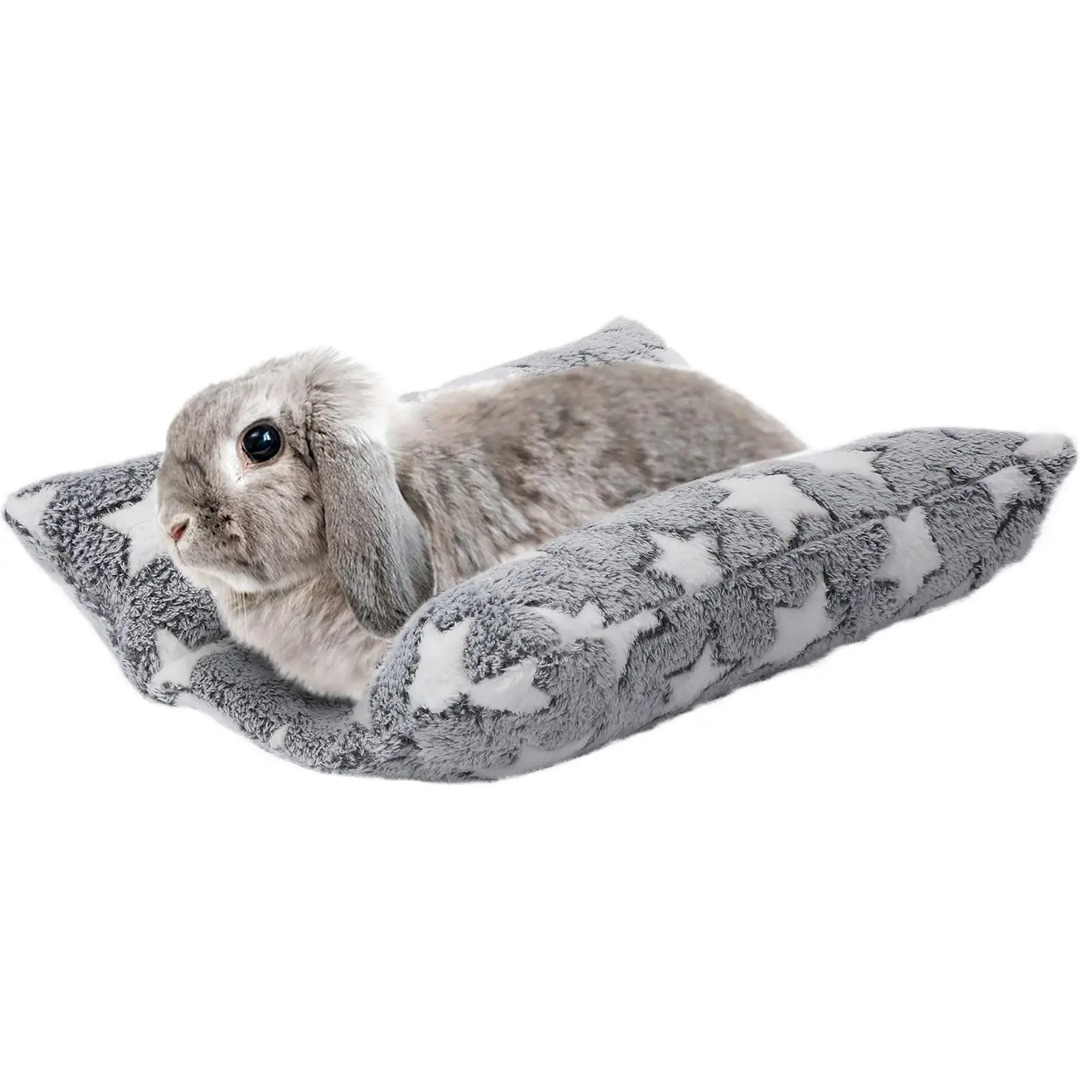 cama de pelúcia para coelhos com almofada removível