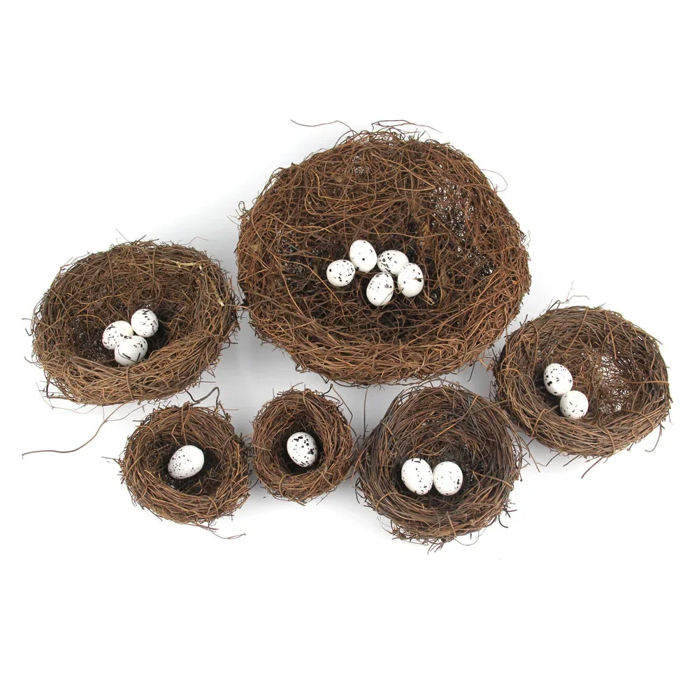 ninho de pássaro de rattan para decoração