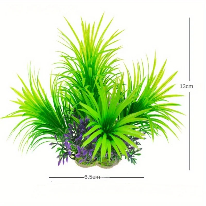 Planta Artificial para Aquário Pequeno 13 cm com Base para Decoração - Imagem 5
