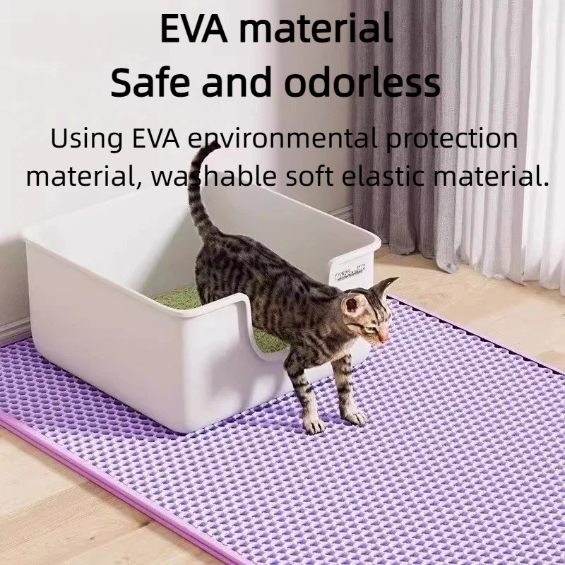 Tapete para Caixa de Areia de Gato Roxo Dupla Camada 60x90cm Lavável - Image 6