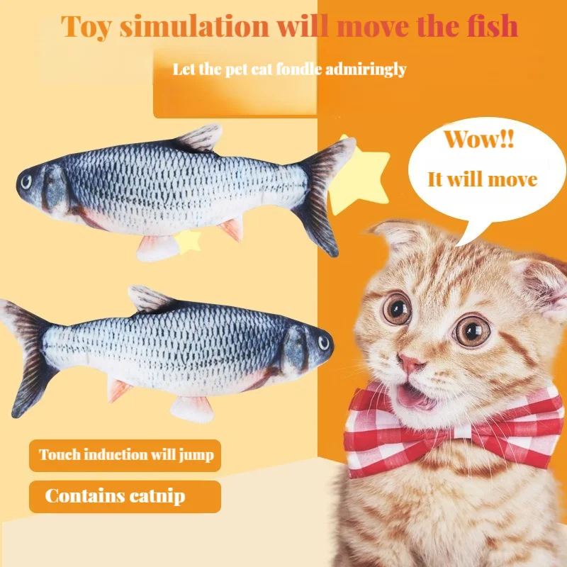 Brinquedo Elétrico para Gatos Peixe com Carregamento USB 30 cm - Imagem 5