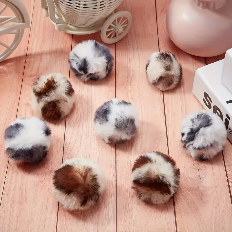 Conjunto 3 Bolas de Pelúcia para Gatos e Cães Estampa Leopardo Interativo - Imagem 6