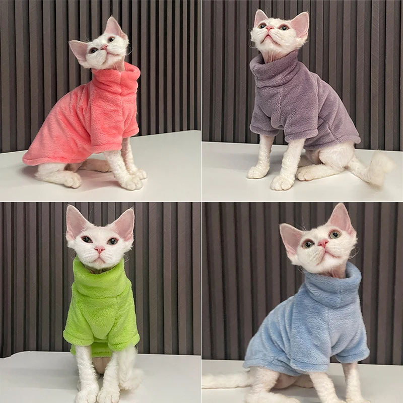 Suéter Gola Alta para Gatos e Cães Pequenos de Pelúcia Macia - Imagem 3
