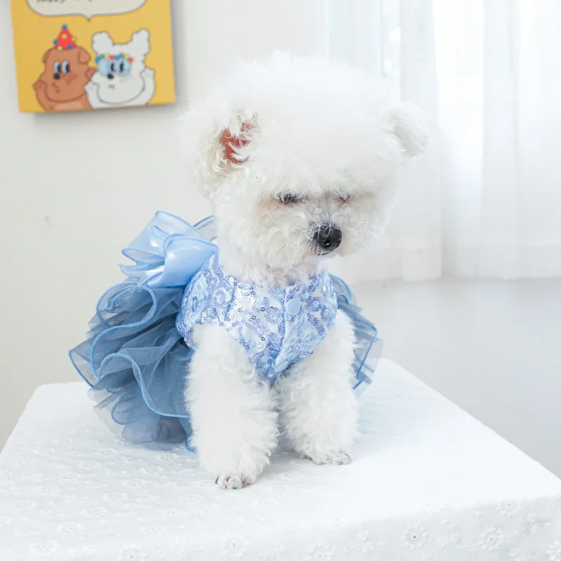 Vestido de Casamento para Cães e Gatos Gaze Fofa para Festas - Imagem 4