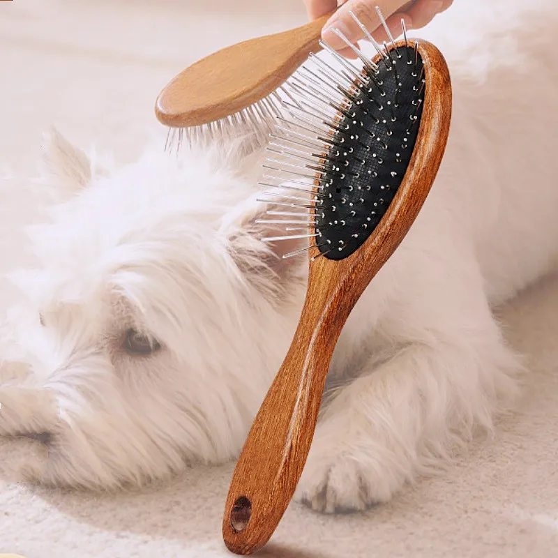 Escova de Tosa para Cães e Gatos de Madeira Sólida - Imagem 3