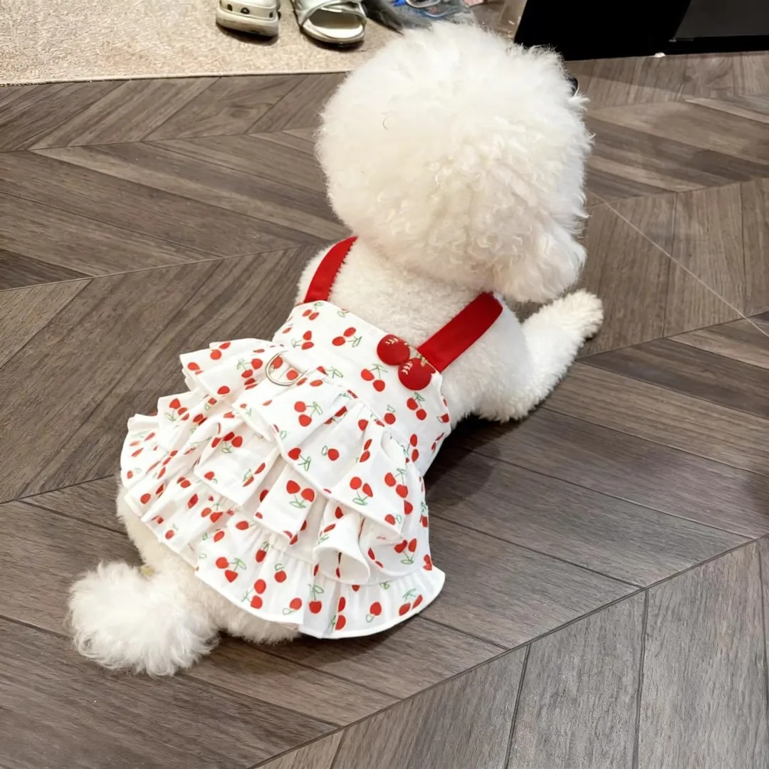 Vestido Halter Cereja para Cães e Gatos com Material Respirável - Imagem 2