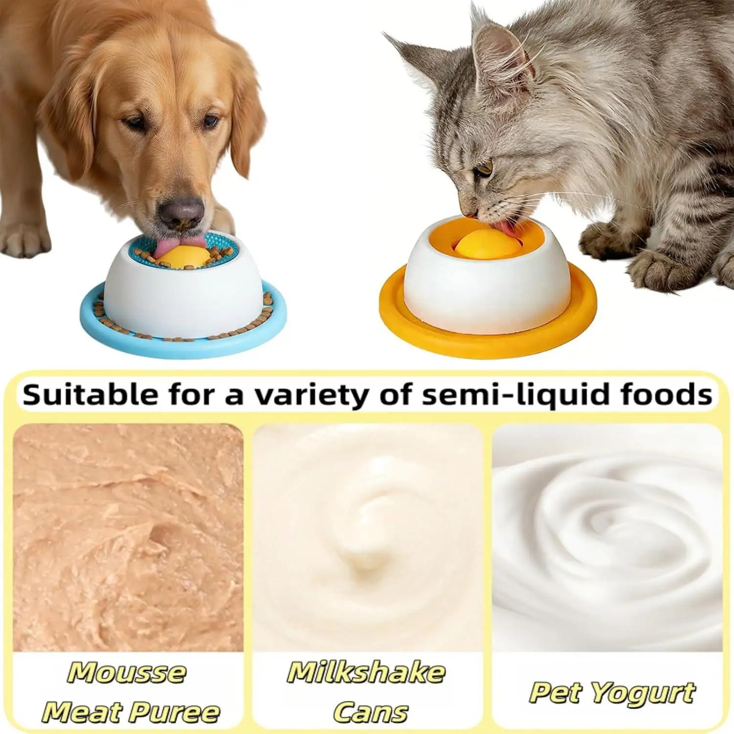 Tigela Antiderrapante para Cães e Gatos com Design de Alimentação Lenta - Imagem 2