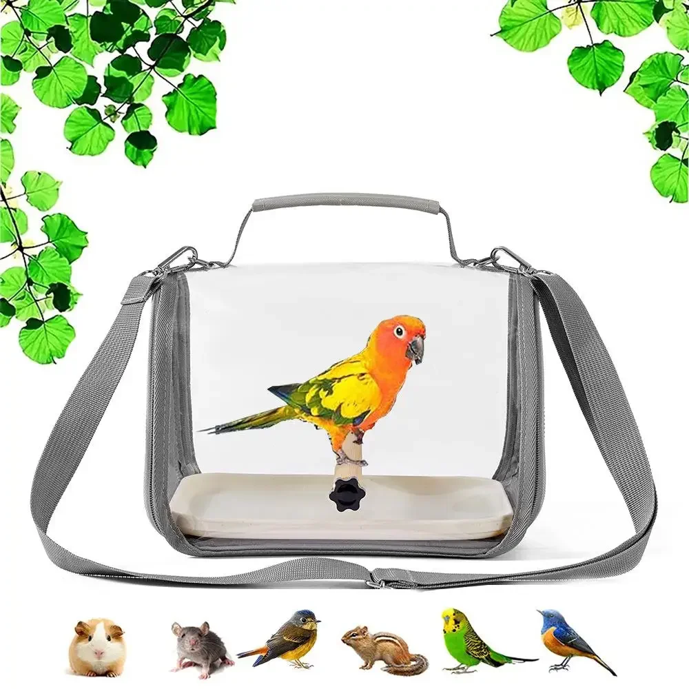 Bolsa de Transporte para Pássaros Cinza 26x19,5x19 cm com Ventilação - Imagem 3