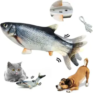 brinquedo de peixe elétrico para gatos recarregável usb