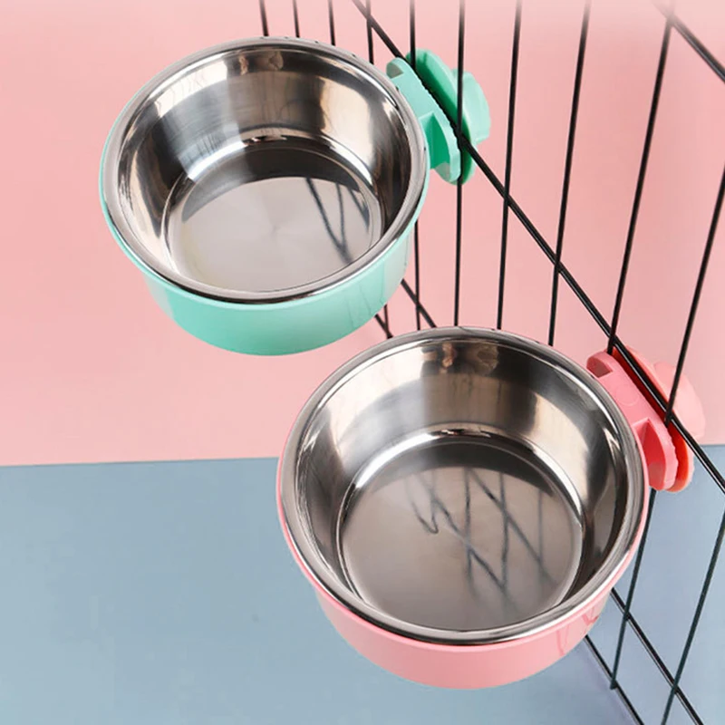 Tigela Suspensa 2 em 1 para Cães e Gatos de Aço Inoxidável Fixa na Gaiola - Imagem 6