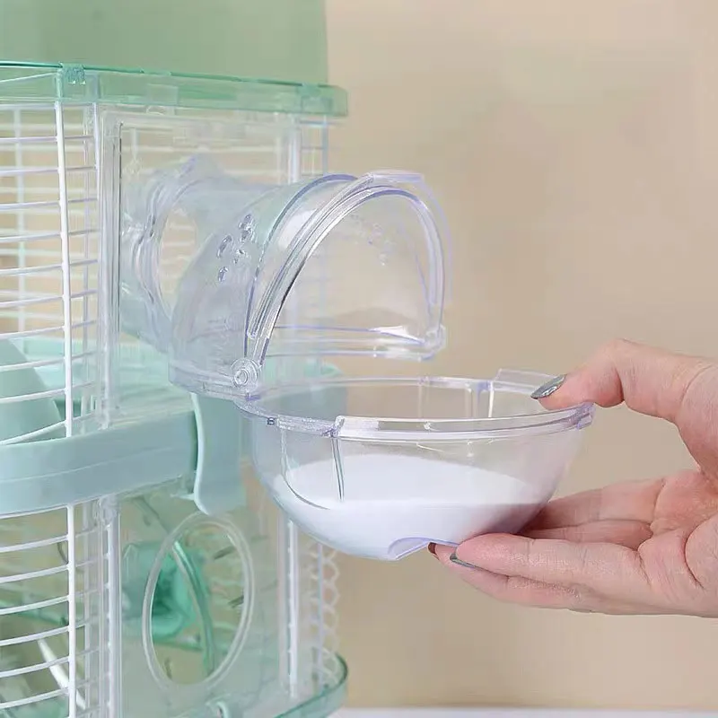 Banheiro para Hamster de Plástico Transparente com Tampa Removível - Imagem 2