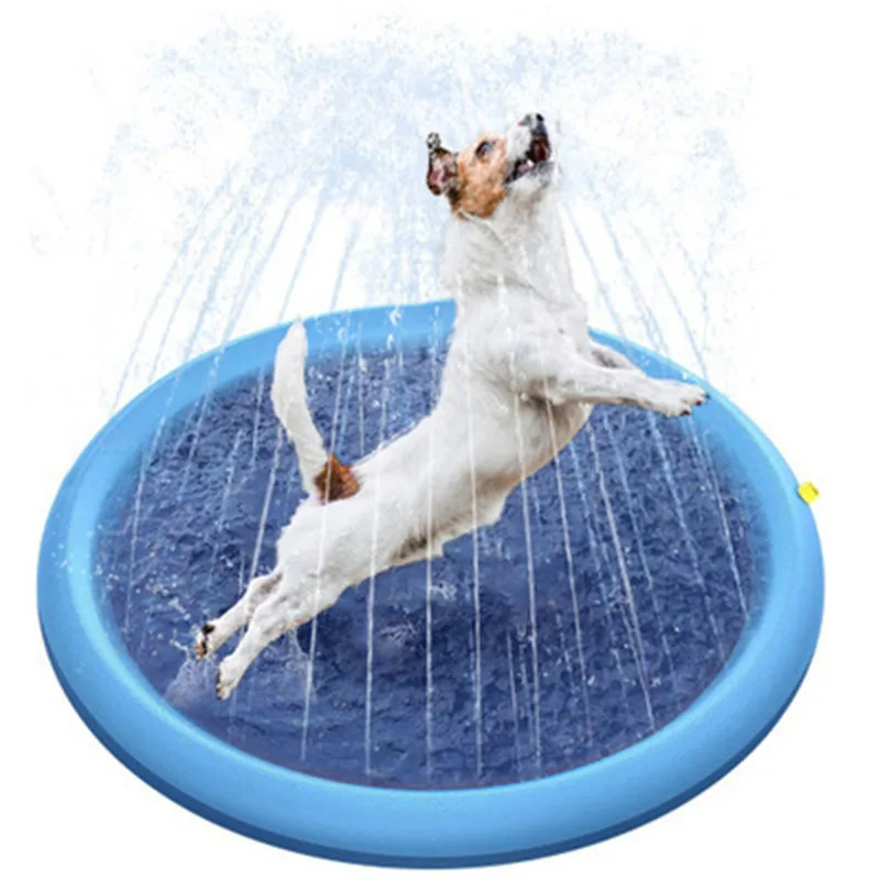 Tapete Inflável Aspersor para Cães PVC Azul 100x100 cm para Refrescar - Image 5