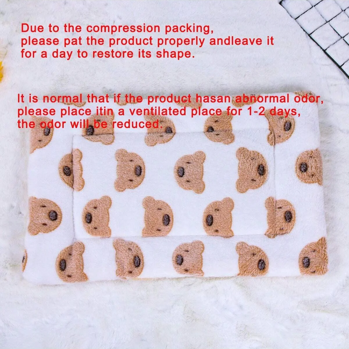 Cobertor de Flanela para Cães e Gatos Estampa Urso para Outono Inverno - Imagem 4