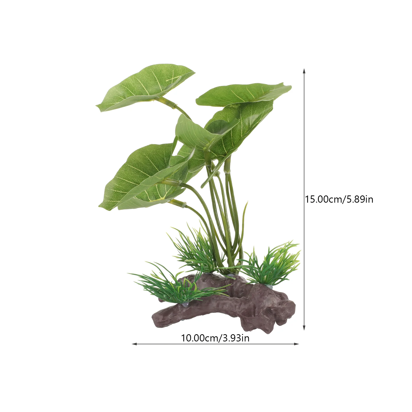 Planta Artificial para Aquário de Plástico 15 cm com Base Estável - Imagem 3